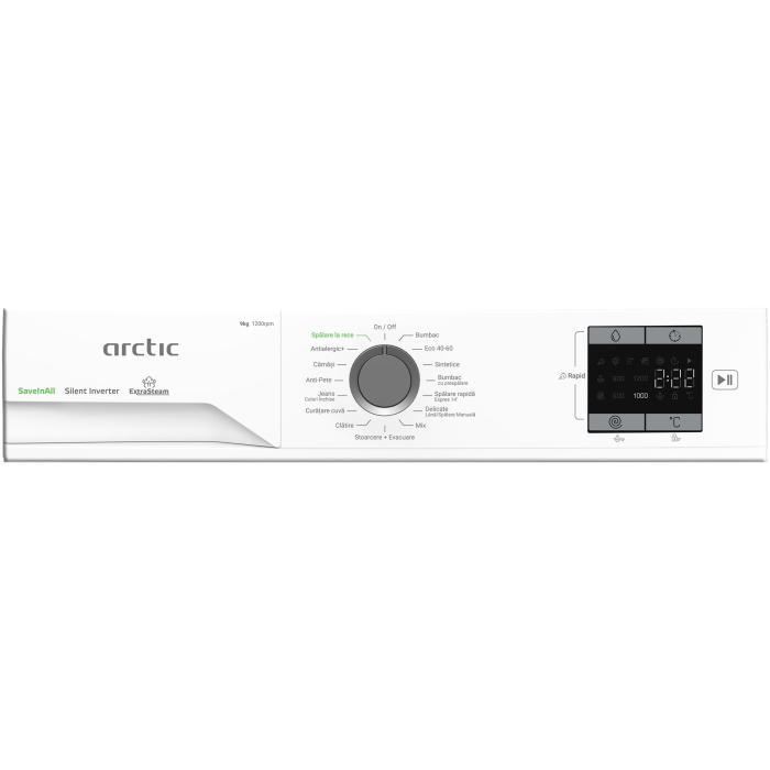 Masina de spalat rufe Arctic APLM1WFSU19210WG, 9 Kg, 1200 RPM, Motor Silent Inverter, Drum Clean+Steam, Child Lock, Anticrease, Digital Display, Add-In, Clasa A, Alb [5]
