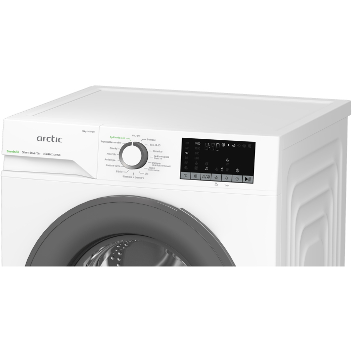 Masina de spalat rufe Arctic APLM2WFSU210411W, 10 Kg, 1400 RPM, 15 Programe, Motor Silent Inverter, ExtraSteam, Prewash, Fast+, Extra Rinse, Drum Clean+Steam, Child Lock, Anticrease, Digital Display,  [9]