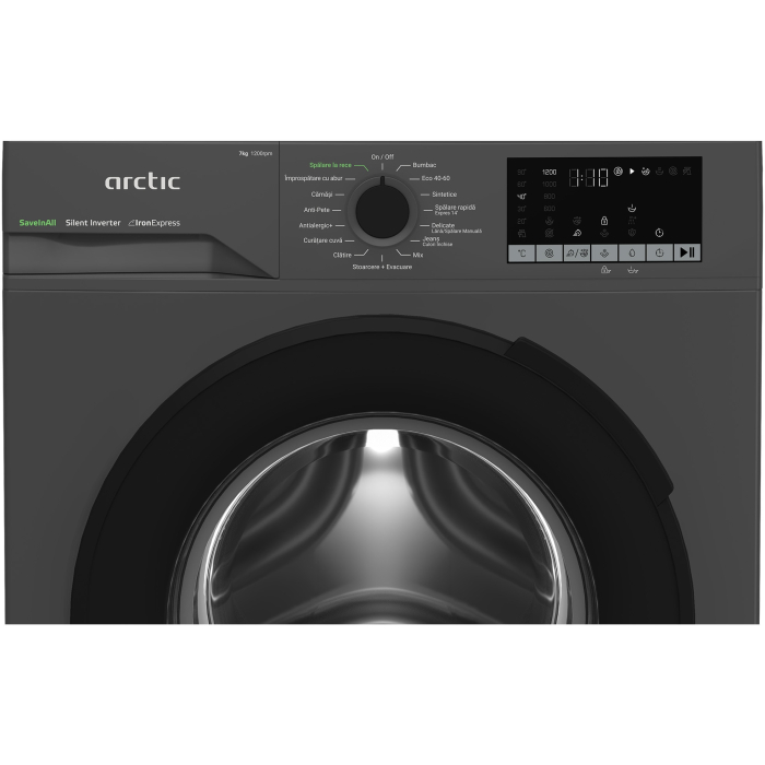 Masina de spalat rufe Arctic APLM2WFSU27211S, 7 Kg, 1200 RPM, Clasa A, Motor Silent Inverter, Steam, Child Lock, Add-In, Antracit [4]