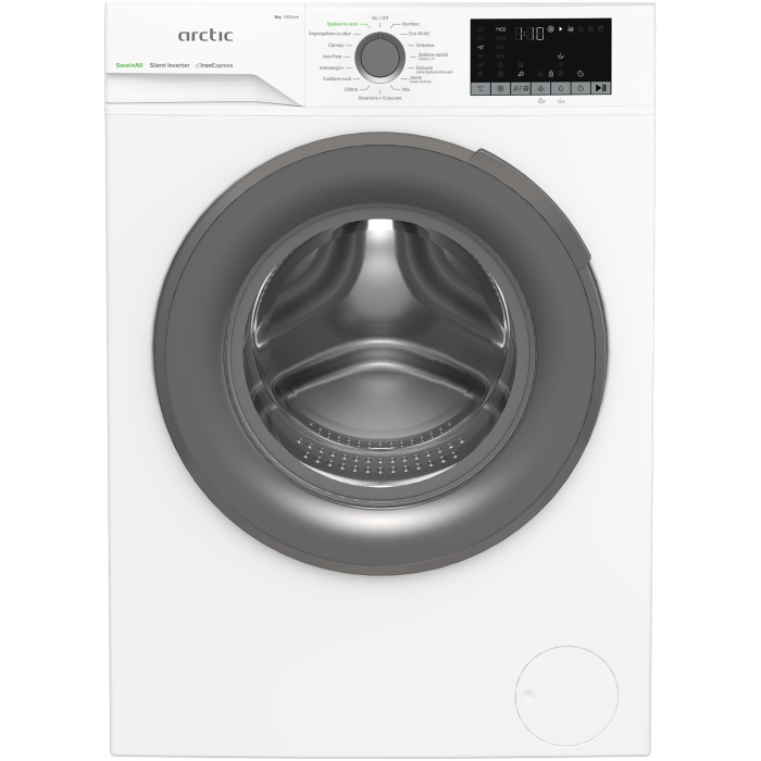 Masina de spalat rufe Arctic APLM2WFSU28411W, 8 Kg, 1400 RPM, Motor Silent Inverter, Drum Clean+Steam, Child Lock, Anticrease, Digital Display, Add-In, Clasa A, Alb [8]