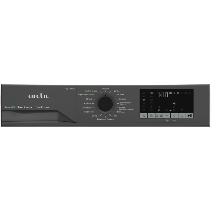 Masina de spalat rufe Arctic APLM2WFSU29412A, 9 Kg, 1400 RPM,Clasa A, Motor Silent Inverter, ExtraSteam, IronExpress, Fast/Intensive, Steam, Child Lock, Add-In, Antracit [6]