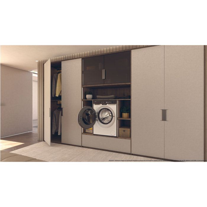 Masina de spalat rufe cu uscator Haier HWD100-B14397US, Spalare 10 kg, Uscare 6 kg, 1400 rpm, Motor Direct Motion, Clasa A, Ultra Fresh, WiFi, ABT, display LCD, Smart Dual Spray, Alb [12]