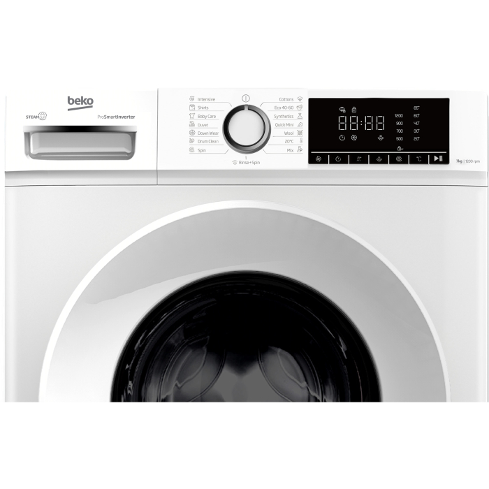 Masina de spalat rufe frontala Beko B1WFM2721WEE, 7 kg, 1200 RPM, Clasa A, 15 programe, Digital Display, SteamCure, Child Lock, Alb [3]