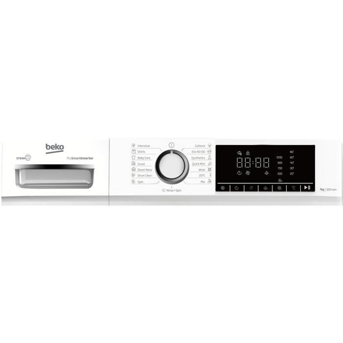 Masina de spalat rufe frontala Beko B1WFM2721WEE, 7 kg, 1200 RPM, Clasa A, 15 programe, Digital Display, SteamCure, Child Lock, Alb [4]