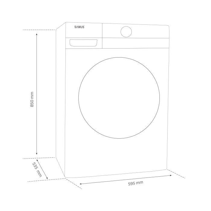 Masina de spalat rufe frontala Samus WSADI-10143, 10 kg, 1400 rpm, clasa A, adancime 53.5 cm, motor inverter, functie Abur, program Eliminare par de animale, pornire intarziata, Alb-Negru [4]