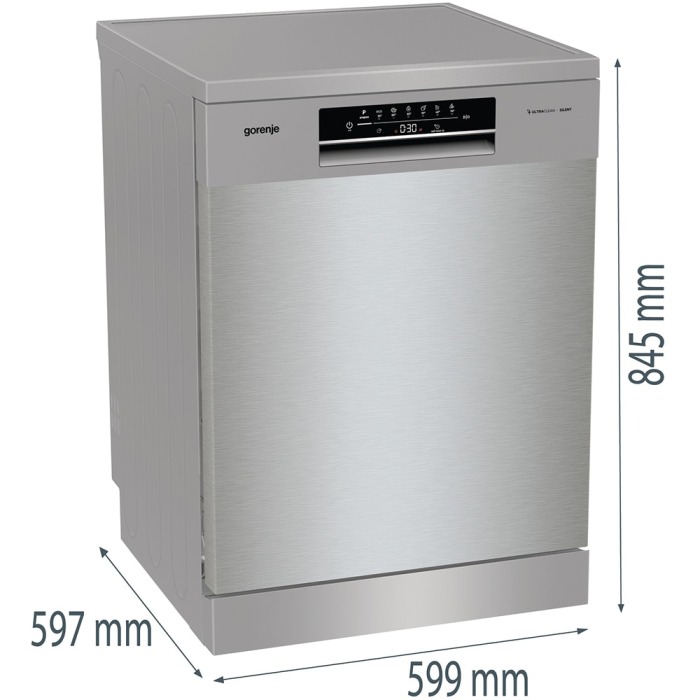 Masina de Spalat Vase Independenta GORENJE GS642E90X, 13 Seturi, 6 Programe, 60 cm, Clasa E, Argintiu [10]