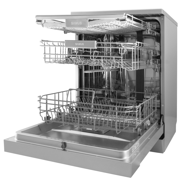Masina de spalat vase Samus SDBX614.8, 14 seturi, 8 Programe, Latime 60 cm, Afisaj electronic, Inox-Negru [3]