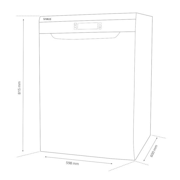 Masina de spalat vase Samus SDW614.8, 60 cm, 8 programe, 14 seturi, Alb [7]
