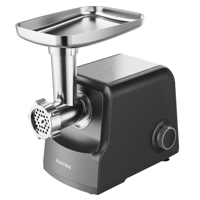 Masina de tocat Albatros MTA-2205, Putere maxima 2200 W, 2 viteze + revers, Accesorii pentru carnati si kibbe, separator de rosii, Capacitate tocare 2 kg/min, Negru [2]