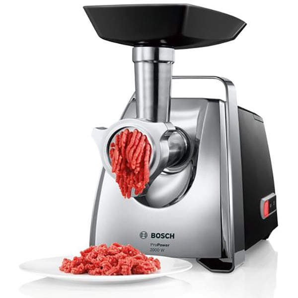 Masina de tocat carne BOSCH ProPower MFW67440, 3.5kg/min, 2000W, accesoriu carnati/feliere/razuire/kebbe, negru [3]