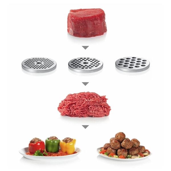 Masina de tocat carne BOSCH ProPower MFW67440, 3.5kg/min, 2000W, accesoriu carnati/feliere/razuire/kebbe, negru [12]