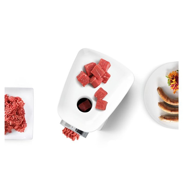 Masina de tocat carne BOSCH SmartPower MFW2520W, 1.7kg/min, 350W, accesoriu carnati/kebbe, alb-gri [7]