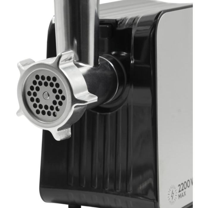 Masina de tocat carne, electrica, Samus SMT-2200X, 1 viteza, functie Reverse, 1.8 kg/min, 2200 W, argintiu + negru, accesoriu suc rosii, accesoriu carnati [7]