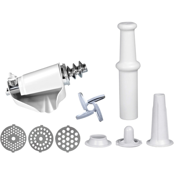 Masina de tocat Heinner MG-2100RD, 2100W, 1.8 kg/min, accesoriu rosii, accesorii carnati, cutit inox, 3 site taiere, rosu [3]