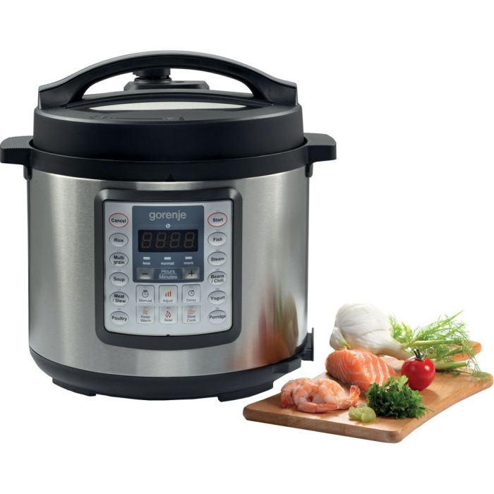 Multicooker Gorenje MC6MBK, 1000 W, 6l, 15 programe, Program de gatit sub presiune, Argintiu [7]