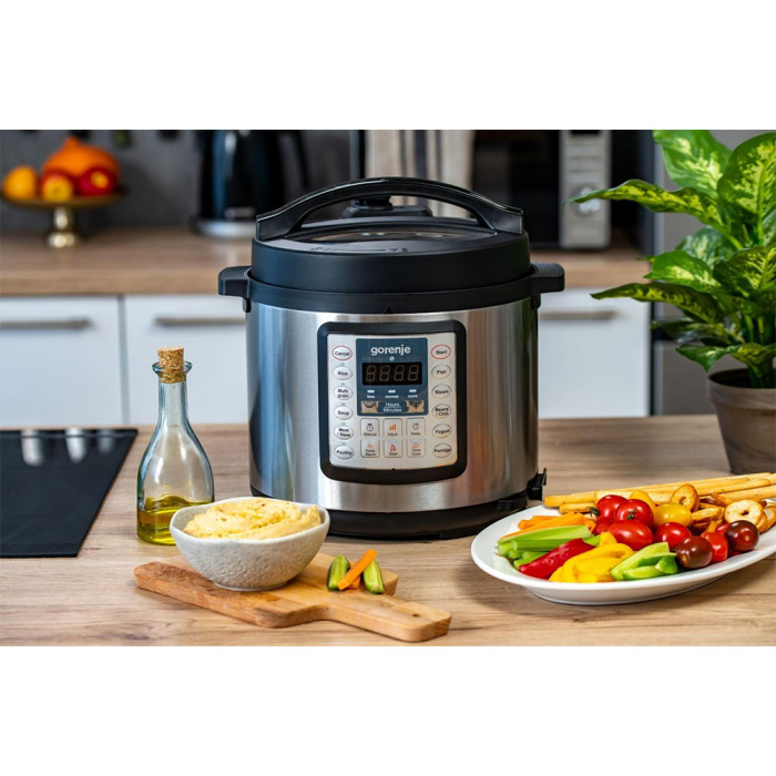 Multicooker Gorenje MC6MBK, 1000 W, 6l, 15 programe, Program de gatit sub presiune, Argintiu [9]