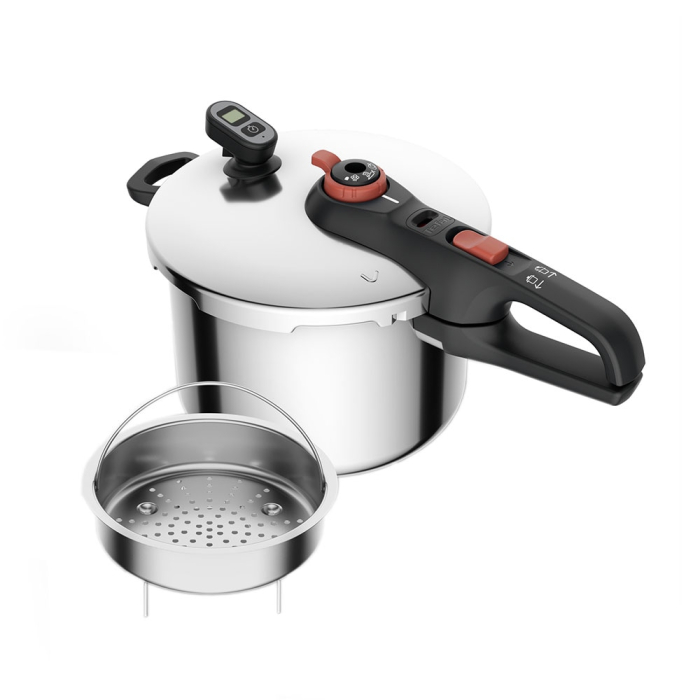 Oala sub presiune Tefal Secure Chrono, capacitate 6 L, 2 programe de gatire, inductie, 5 puncte de siguranta, argintiu [2]