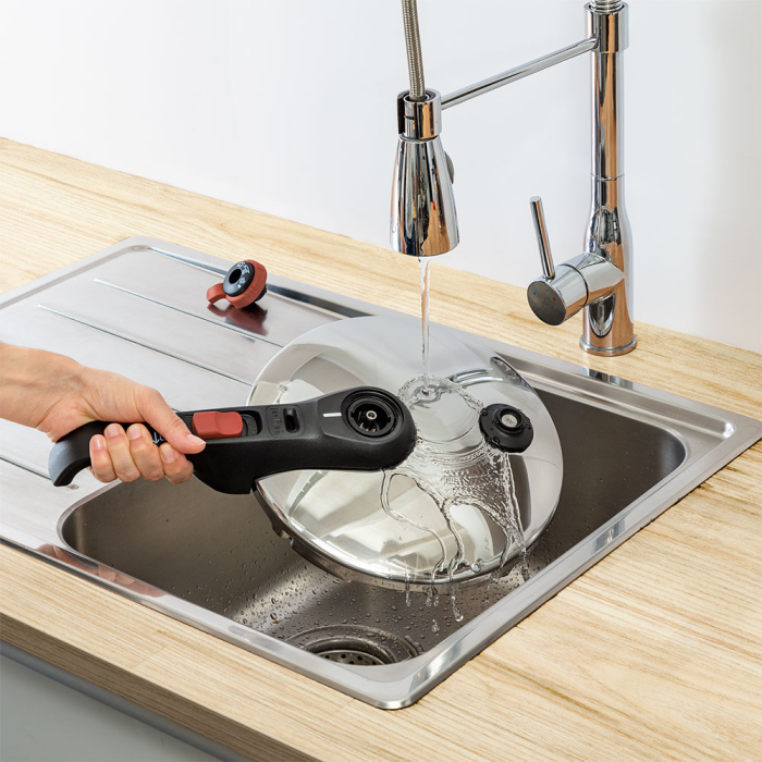 Oala sub presiune Tefal Secure Chrono, capacitate 6 L, 2 programe de gatire, inductie, 5 puncte de siguranta, argintiu [6]