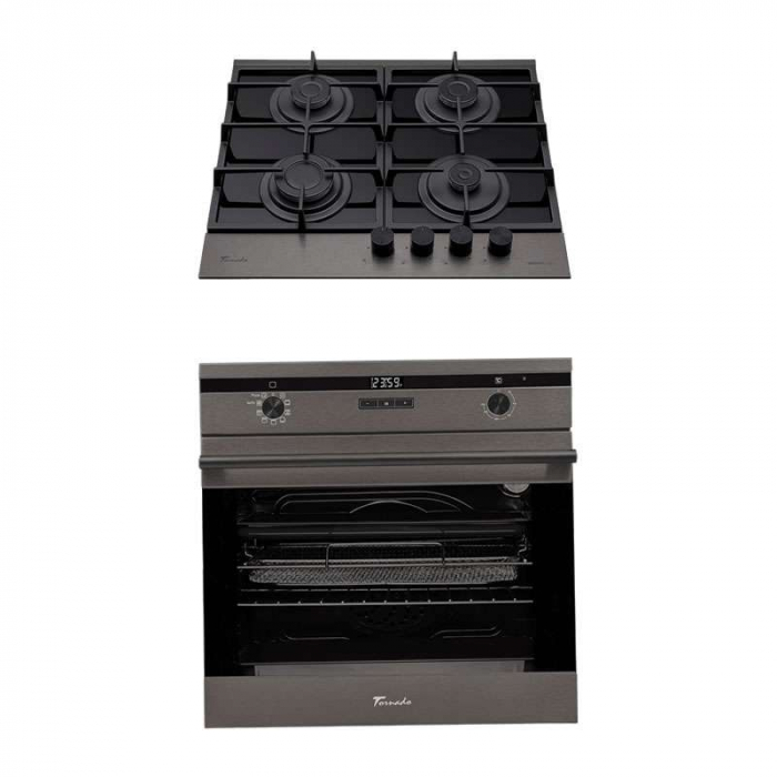 Pachet Cuptor electric incorporabil Tornado Eclipse, Dark Inox + Plita incorporabila Tornado Eclipse, Dark Inox [1]
