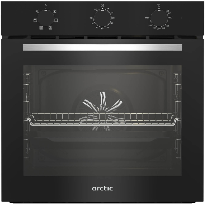 Pachet Cuptor incorporabil Arctic ARSE11130BD, 71 l, Electric, 6 functii, Curatare cu abur, Grill, Timer, Clasa A + Plita incorporabila, Gaz, 4 Arzatoare, Aprindere electrica, Wok, 60 cm, Negru [2]