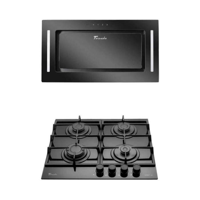 Pachet Plita incorporabila Tornado Simphony negru + Hota Incorporabila Tornado Modul Sensor 1200 (52) Negru [1]