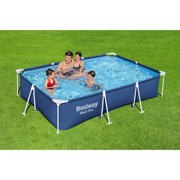 Piscina cadru metalic BESTWAY, dreptunghi, 3300 l, 300 x 201 x 66 cm, albastru [3]