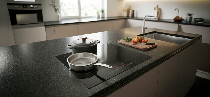 Plită ceramică încorporabilă VIVAX BH-04M2FZIN, 60 cm, Inducție, 4 zone, Touch Control, 9 trepte, Funcție Booster, Timer 99 min, Blocare copii, Detectare vas, Oprire automată, Sticlă ceramică neagră [3]