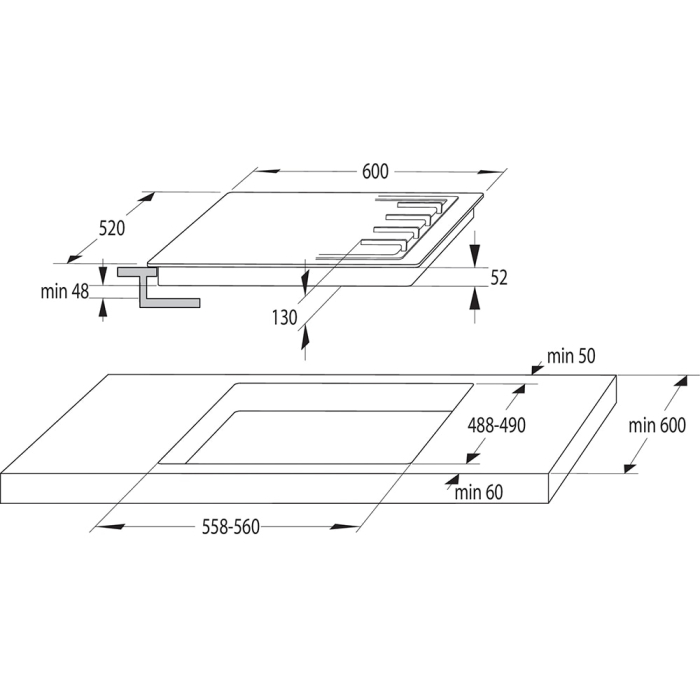 Plita incorporabila electrica Gorenje, GW642AB, 60 cm, 4 zone de gatit, 8150W, Negru [9]
