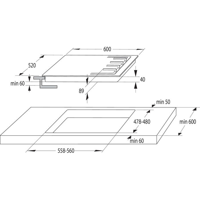 Plita incorporabila HISENSE GM643BHF, Gaz, 4 arzatoare, negru mat [2]