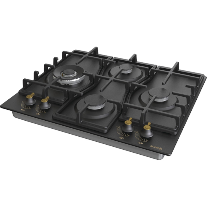 Plita incorporabila pe gaz, Gorenje GW6D42CLB, 60cm, 4 plite, 8150W, control mecanic, negru [3]