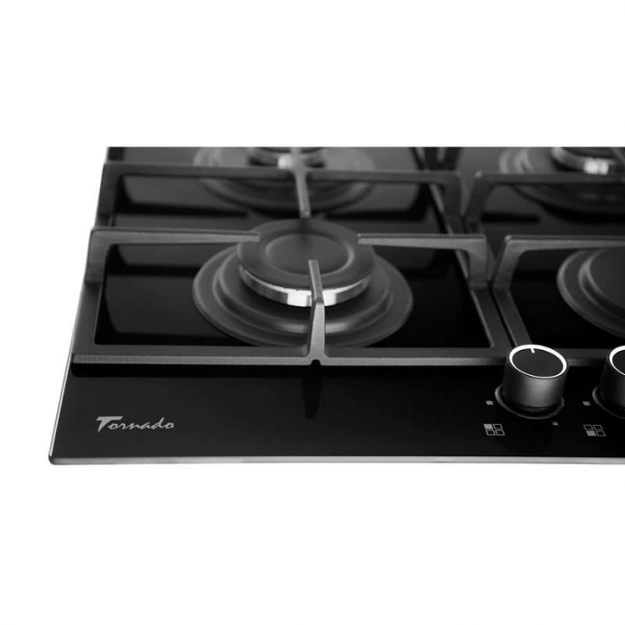 Plita incorporabila Tornado Simphony, iluminare led, autoaprindere integrata, supapa de siguranta, latime 60 cm, Negru [3]