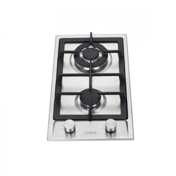 Plita pe gaz incorporabila Samus PSG-32SX2, 2 arzatoare, arzator Wok, putere 5.2 kW, aprindere electrica, dispozitiv siguranta arzatoare, argintiu [3]
