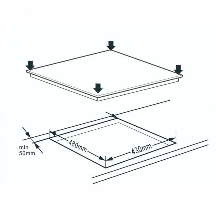 Plita vitroceramica electrica incorporabila Samus PSVE-43BG2, 3 zone de gatit, 4800 W, control touch, 9 trepte putere, indicator caldura reziduala, blocare acces copii, timer [2]
