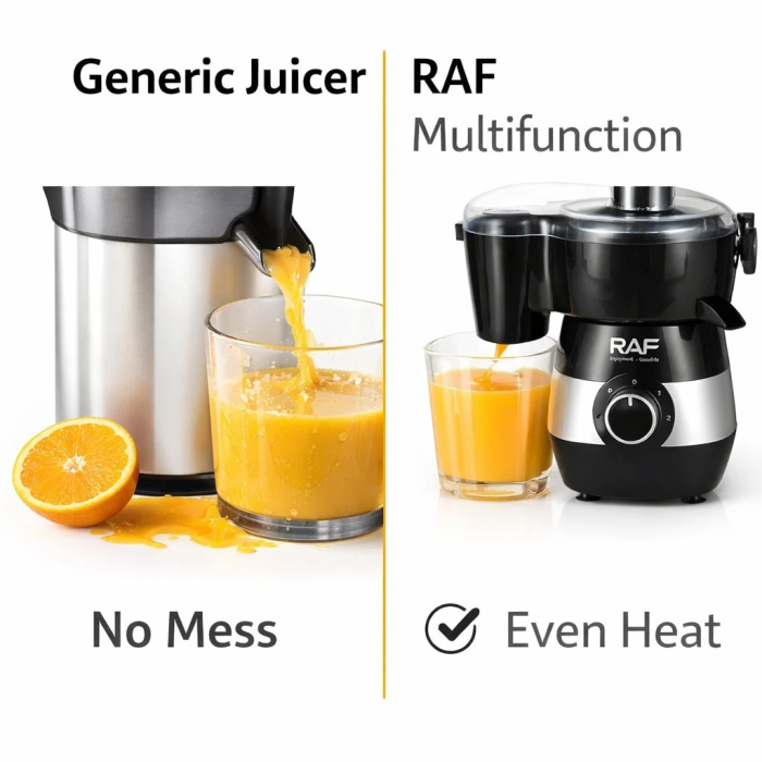 Robot de bucătărie multifuncțional RAF R.2869, 6 în 1, 450W, blender, tocător, storcător, râșniță, negru/gri [4]