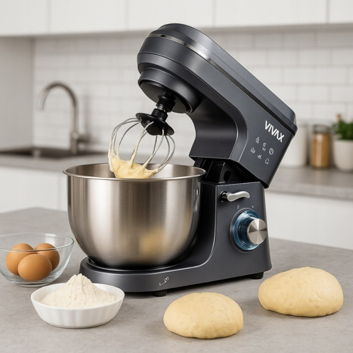 Robot de bucatarie Vivax RM-61400SX, 1400W, capacitate 6L, 6 trepte de viteza, functia Pulse, 3 accesorii detasabile, negru/argintiu [4]