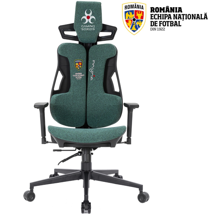 Scaun Gaming MYRIA Echipa Nationala de Fotbal MG7423FRF, negru-verde [2]