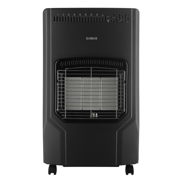 Soba Samus RS423, Trei trepte de putere: 1.5 / 2.8 / 4.2 kW, Butelie de pana la 15 kg, Aprindere piezoelectrica, Comutator anti-rasturnare, Se utilizeaza cu GPL / Butan / Propan, Negru [3]