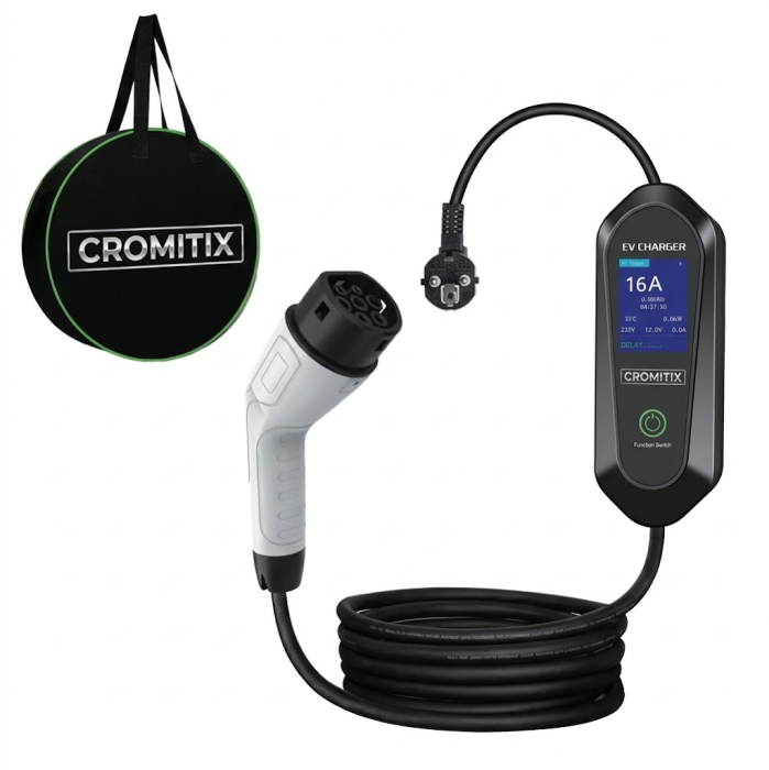 Statie portabila CROMITIX®, Type 2, 3.5 KW, 16A, lungime cablu 5m, putere ajustabila, IP65, Geanta transport inclusa [1]