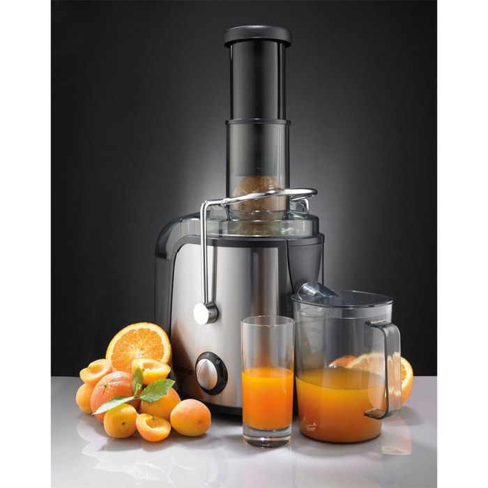 Storcator de fructe si legume Gorenje JC805EII, 800W, Recipient suc 1 l, Recipient pulpa 1.5 l, Tub de alimentare XXL, Negru/Inox [9]