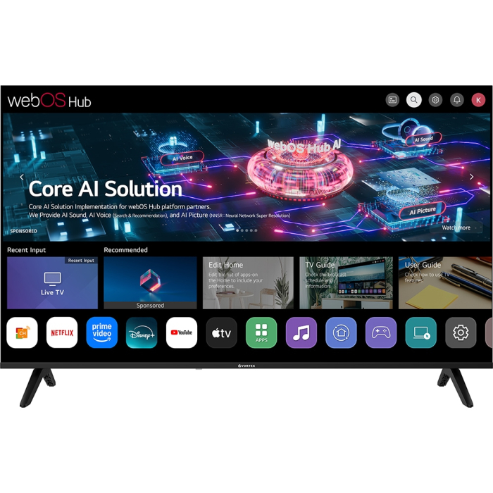 Televizor LED Smart VORTEX V55EKA1UW3S, Ultra HD, 139cm, Wifi, sistem operare webOS, margini subtiri, Negru [2]