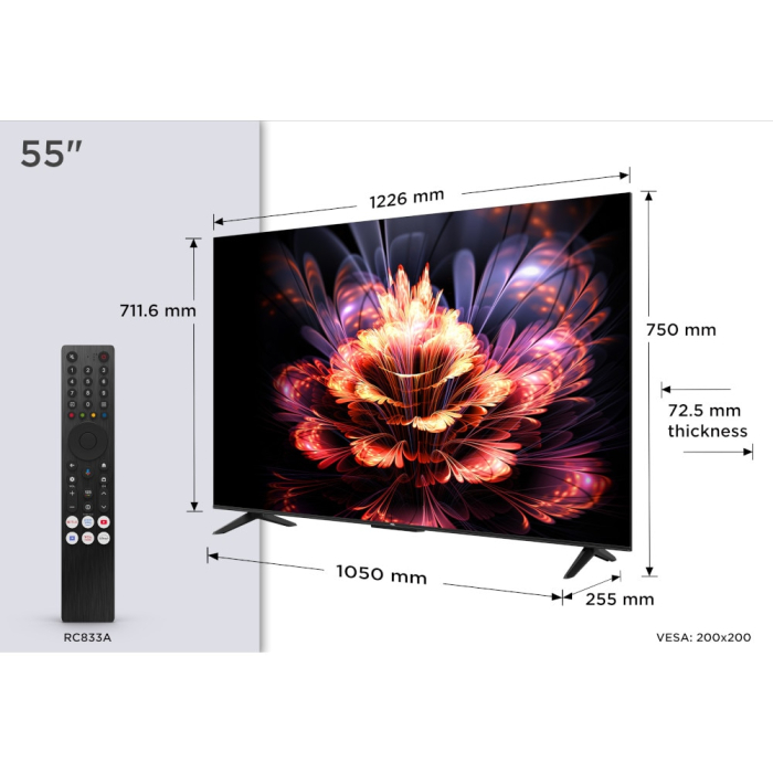 Televizor LED TCL 55V6C, Smart TV, 139 cm, Ultra HD 4K, Google TV, Clasa E [12]