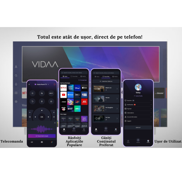 Televizor NEI 40NE5901 Smart LED 40" (100 cm), Full HD, VIDAA OS, Wi-Fi, Dolby Audio, Clasa E, Negru [3]