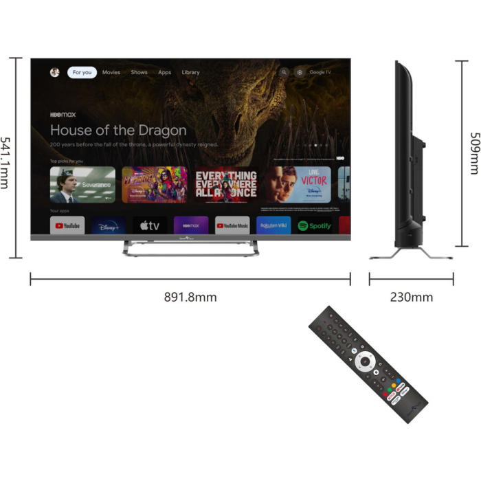 Televizor Smart Tech Google TV 40FG01V, 101 cm, Smart TV, Full HD, Wi-Fi, Bluetooth, Dolby Audio, Negru [8]