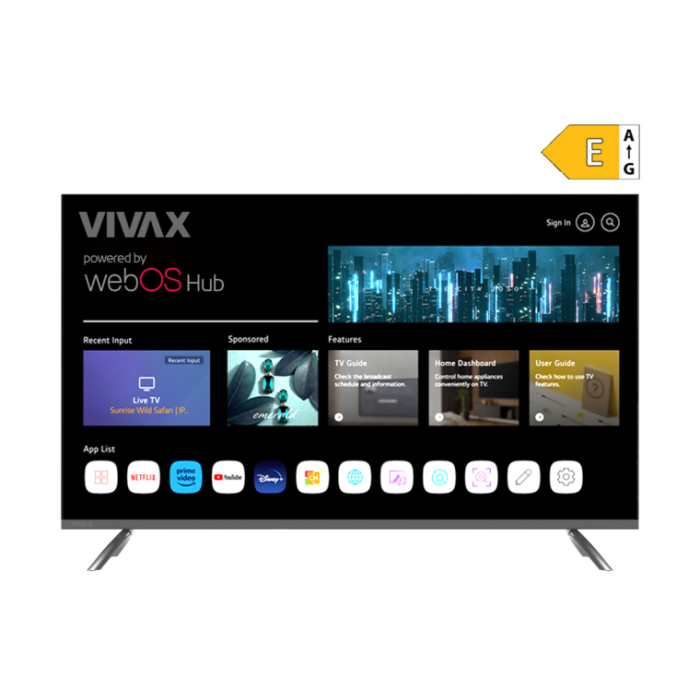 Televizor Smart VIVAX LED 43LE111WO, Diagonala 109 cm, Frameless, Smart, Full HD, WebOS, HDR10, Bluetooth, WiFi, CI+, HDMI, USB, Clasa E, Negru [2]