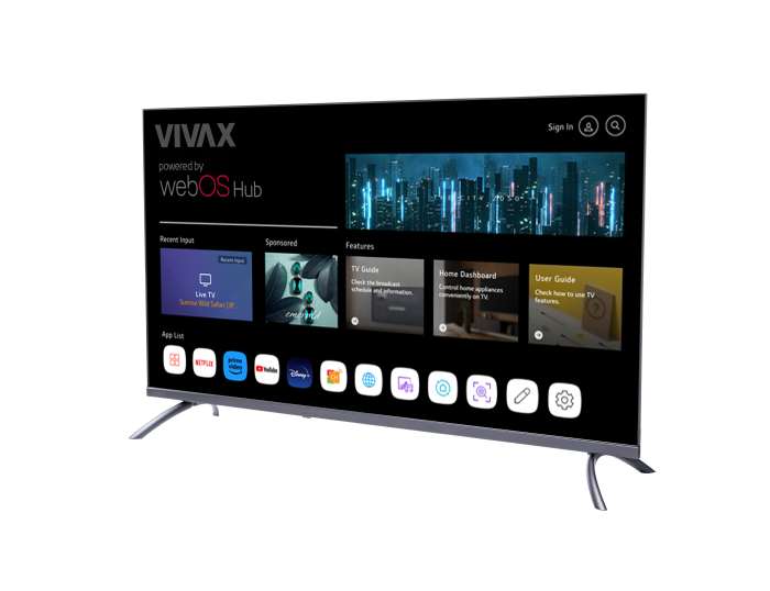 Televizor Smart VIVAX LED 43LE111WO, Diagonala 109 cm, Frameless, Smart, Full HD, WebOS, HDR10, Bluetooth, WiFi, CI+, HDMI, USB, Clasa E, Negru [10]