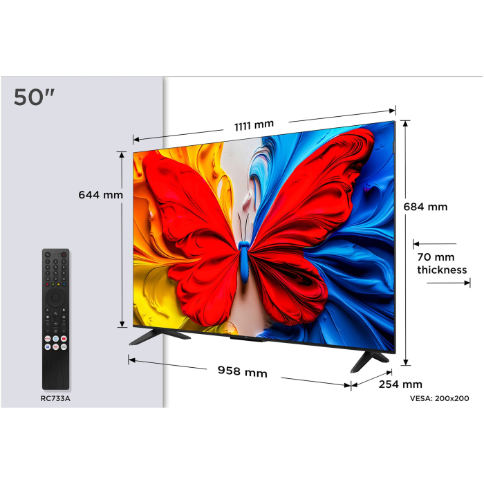 Televizor TCL QLED 50S5K, 126 cm, Smart Android TV, Full HD, Clasa F (Model 2025) [11]