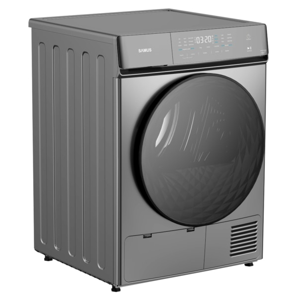 Uscator de rufe Samus SWDP-919DS, 8 kg, Tip procedura uscare: pompa de caldura. 18 programe, Clasa energetica E, anti-sifonare, blocare acces copii, gri inchis [3]
