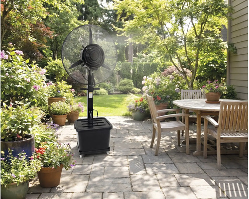 Ventilator terasa VORTEX VO4260 cu Pulverizare Apă, Ø71cm, 3 Trepte de Viteză, 230W, Funcție Răcire și Umidificare, Rezervor Integrat, Oscilație Automată, Negru [4]