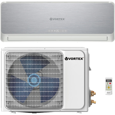 Aere conditionate - Aer conditionat VORTEX VAI1222FJSVW, 12000 BTU, A++/A+, Functie incalzire, Inverter, Dezumidificare, Wi-Fi, kit instalare inclus, argintiu