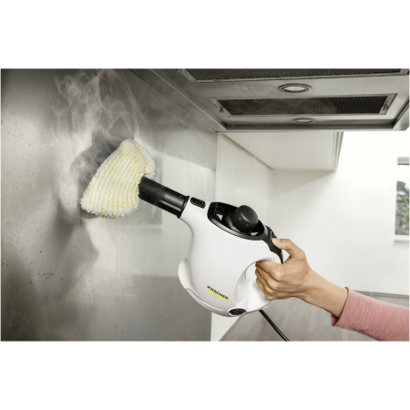 Aparat de curatat cu abur multifunctional Karcher SC 1, 1200 W, 3 bar, rezervor 0,2 l, accesorii curatare suprafete multiple, 1.516-400.0, Alb/Negru [6]